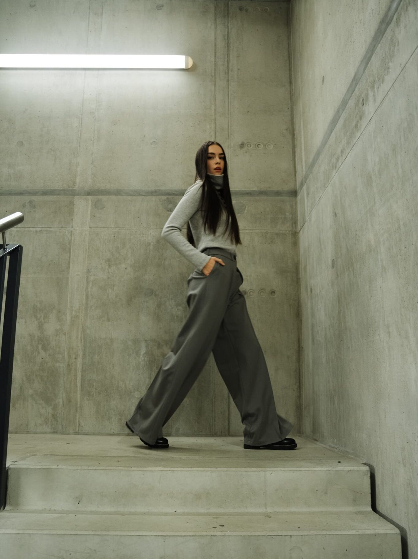 Fluid architectural palazzo trousers
