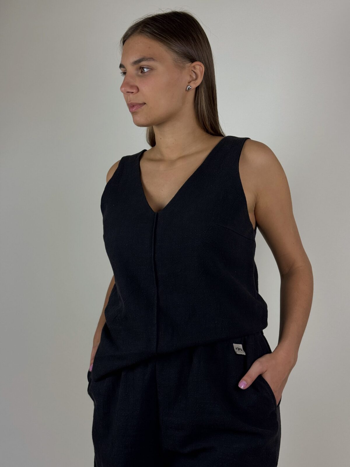 Black Ramie linen top (SOLD OUT)