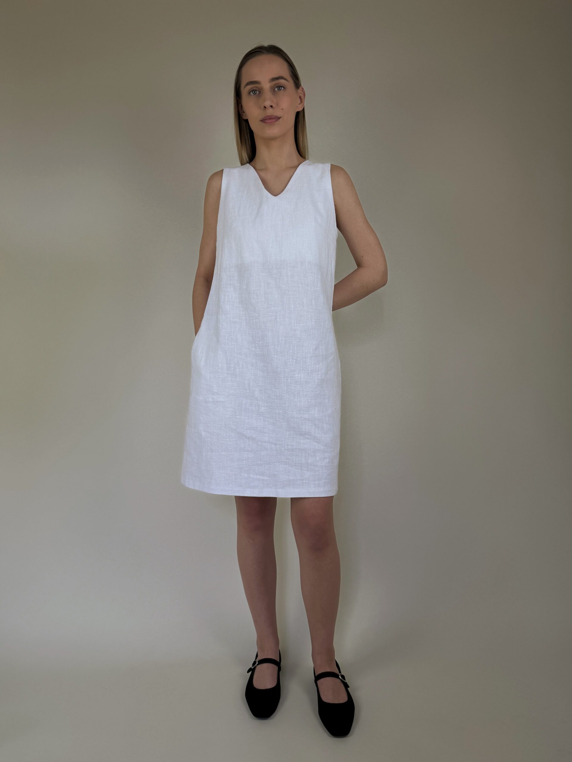 White Ramie linen dress