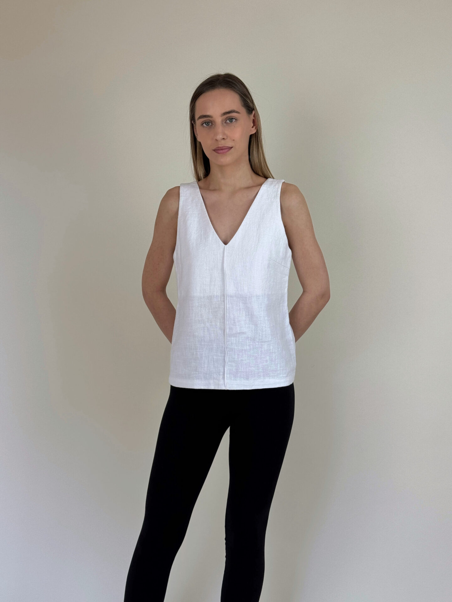 White Ramie linen top