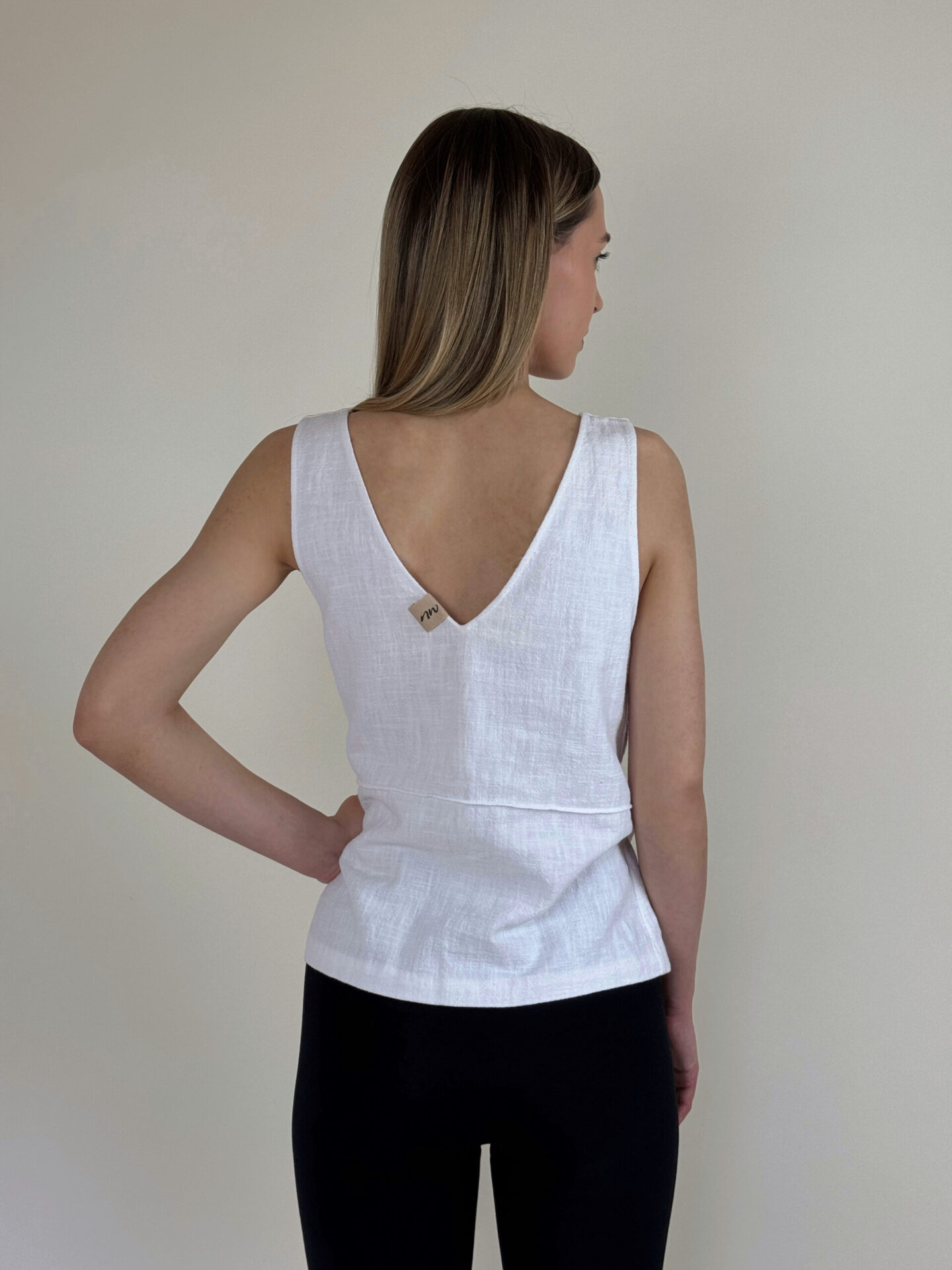 White Ramie linen top