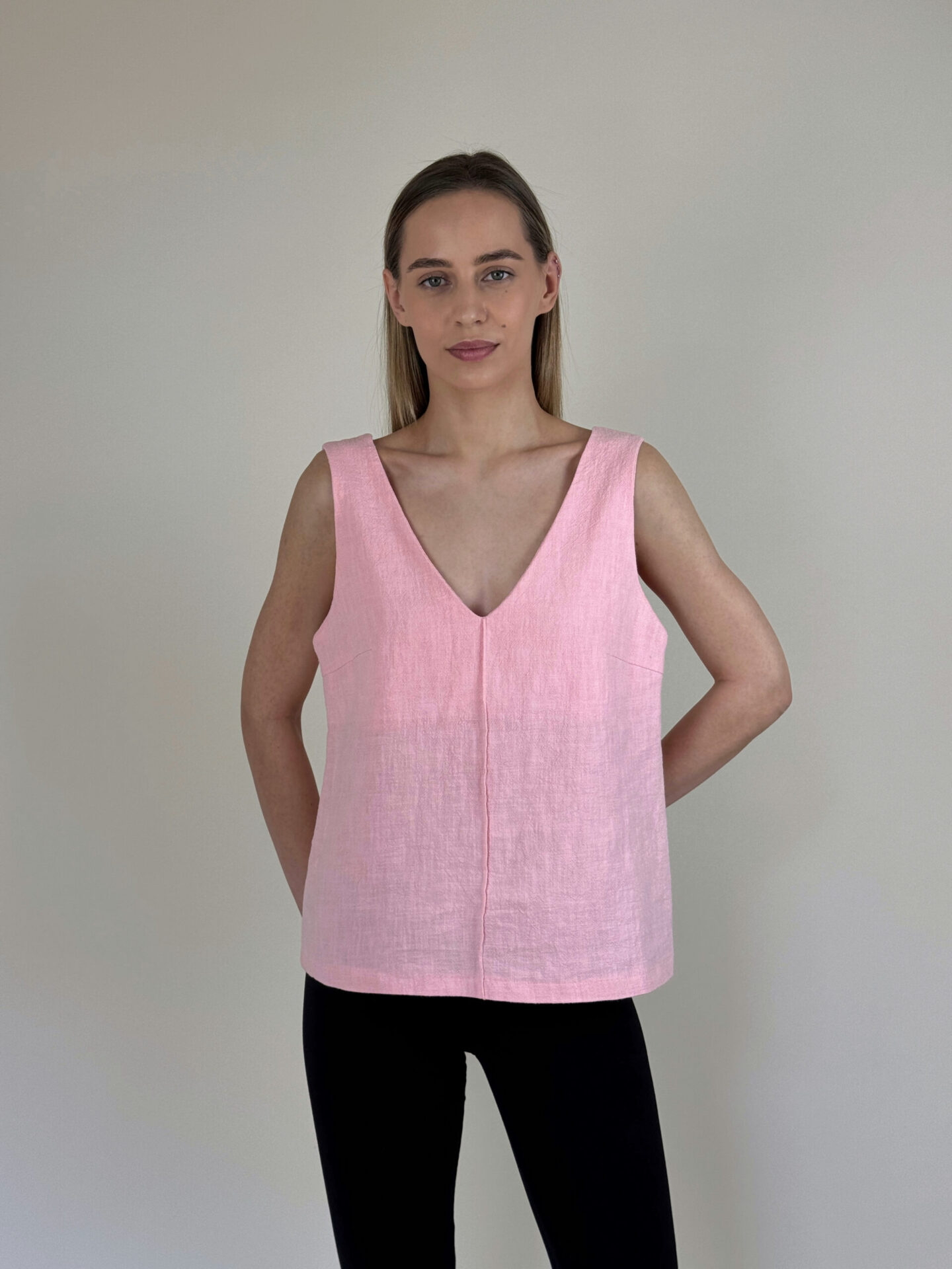 Light rose Ramie linen top