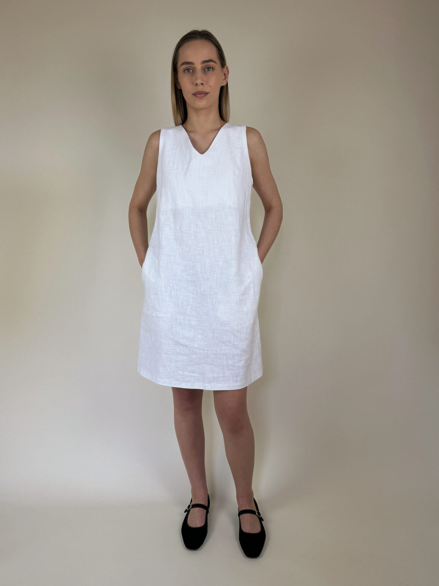 White Ramie linen dress