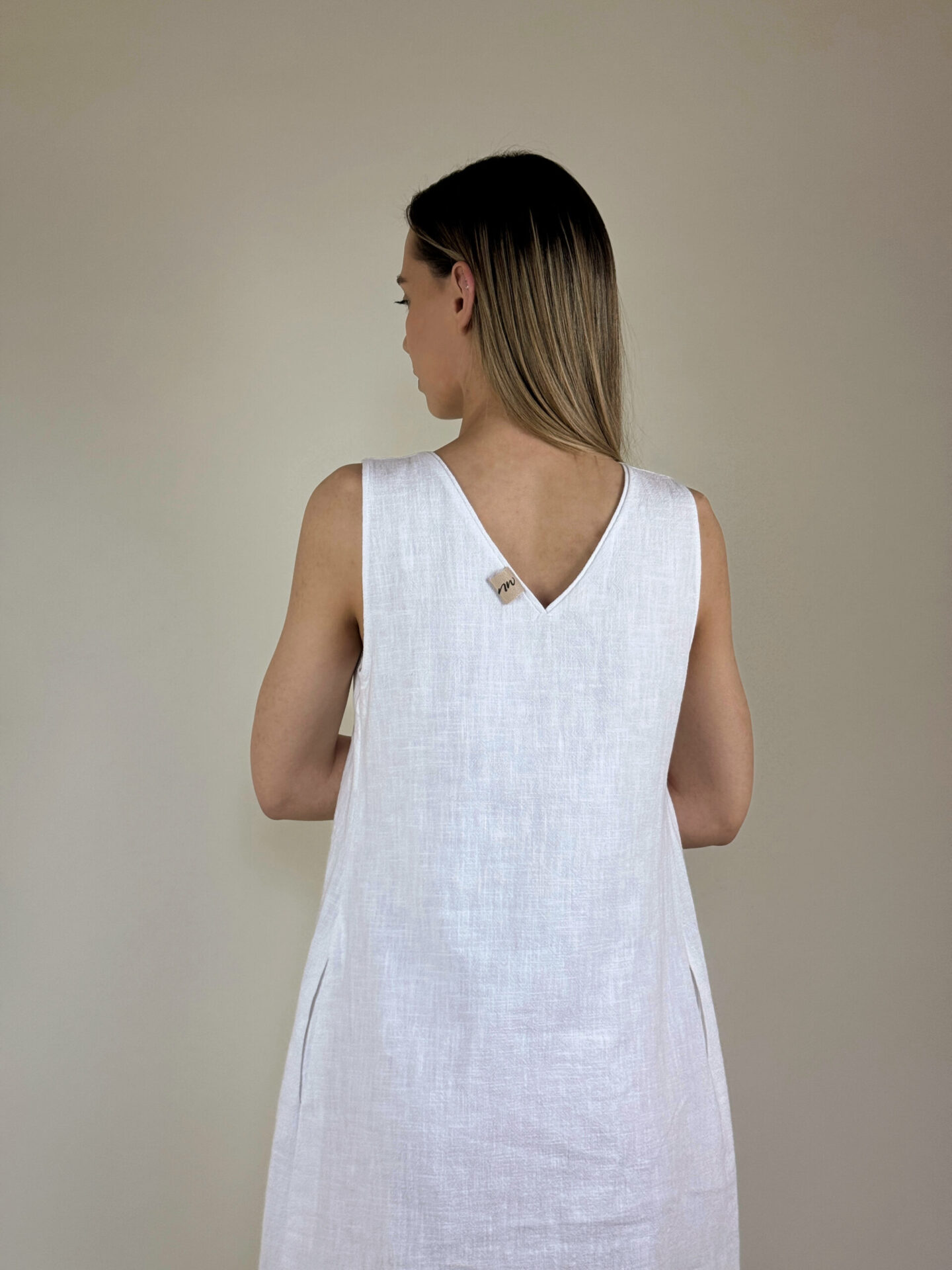 White Ramie linen dress