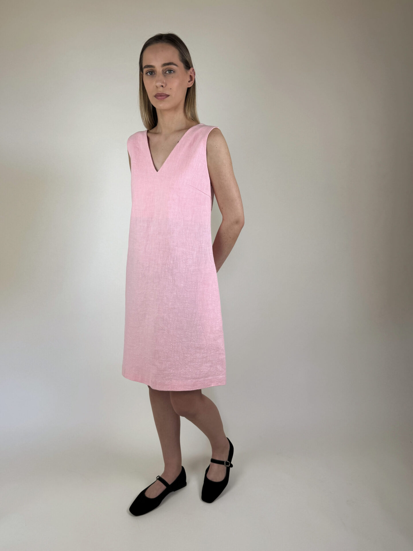 Light pink Ramie linen dress