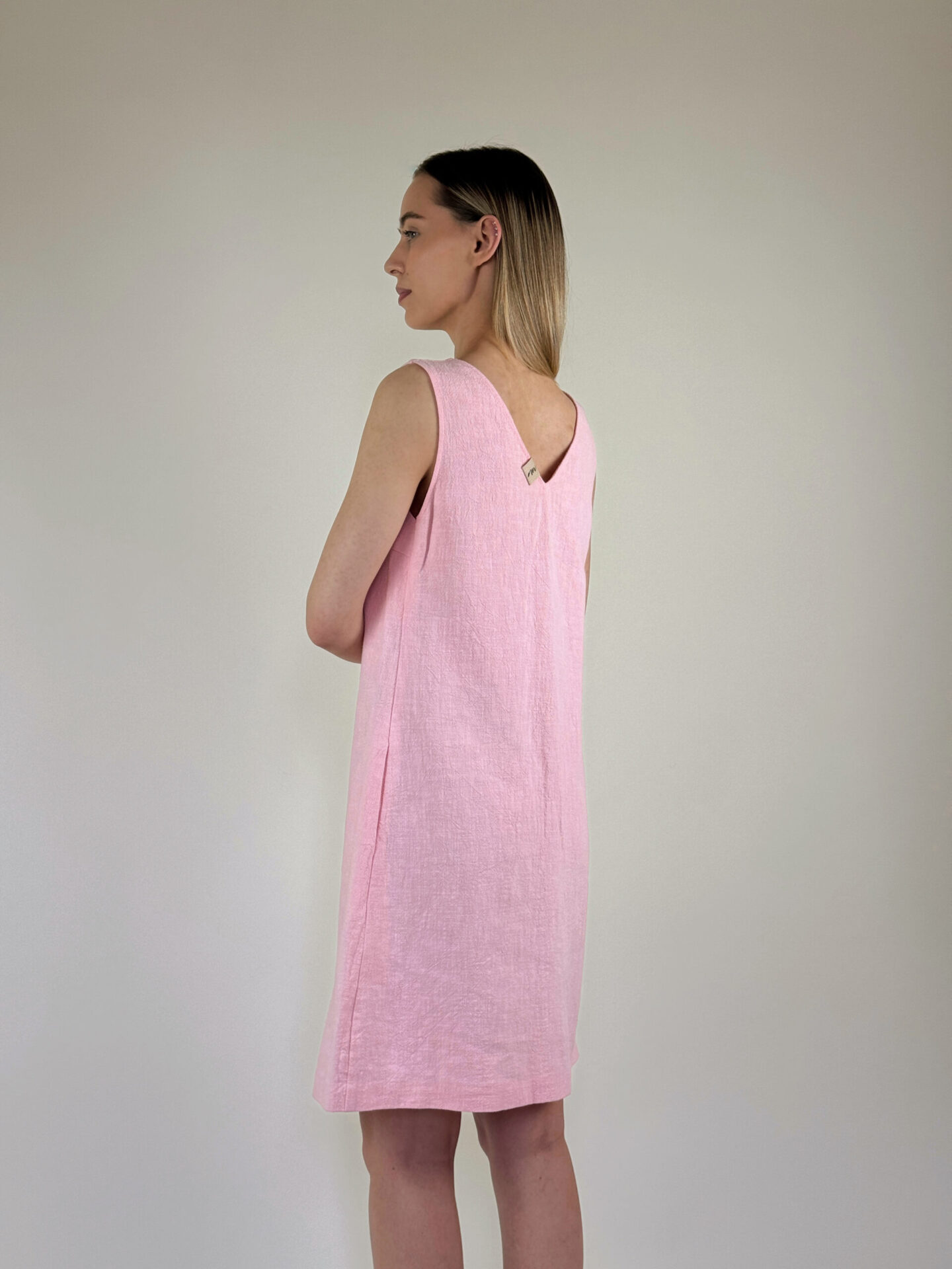 Light pink Ramie linen dress