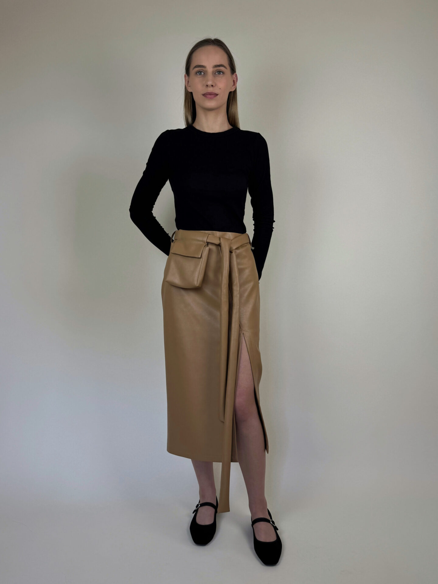 Faux leather skirt