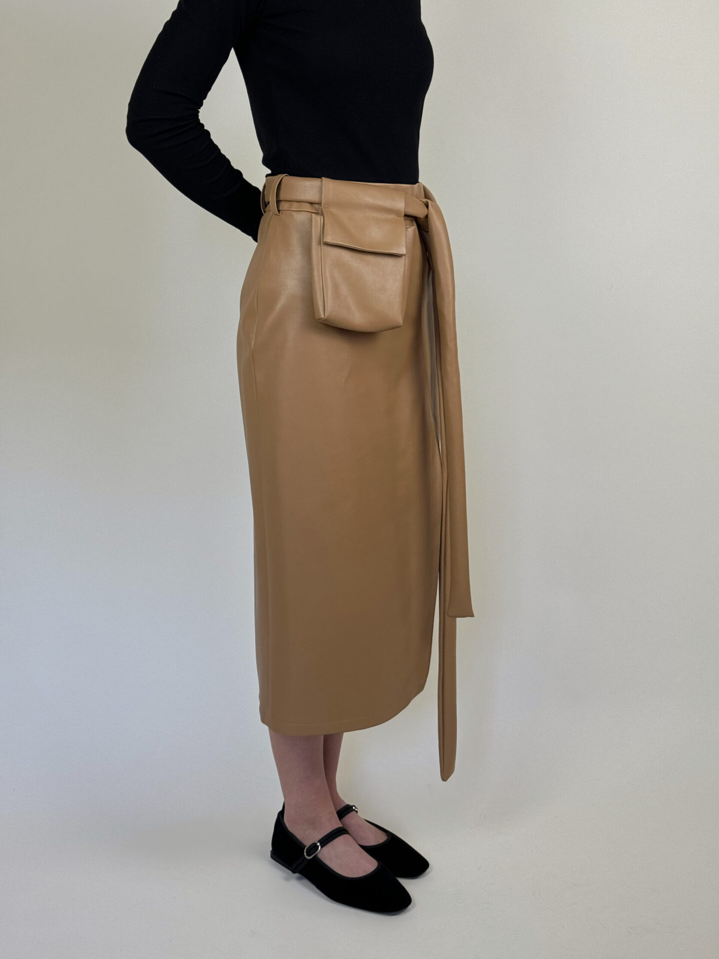 Faux leather skirt