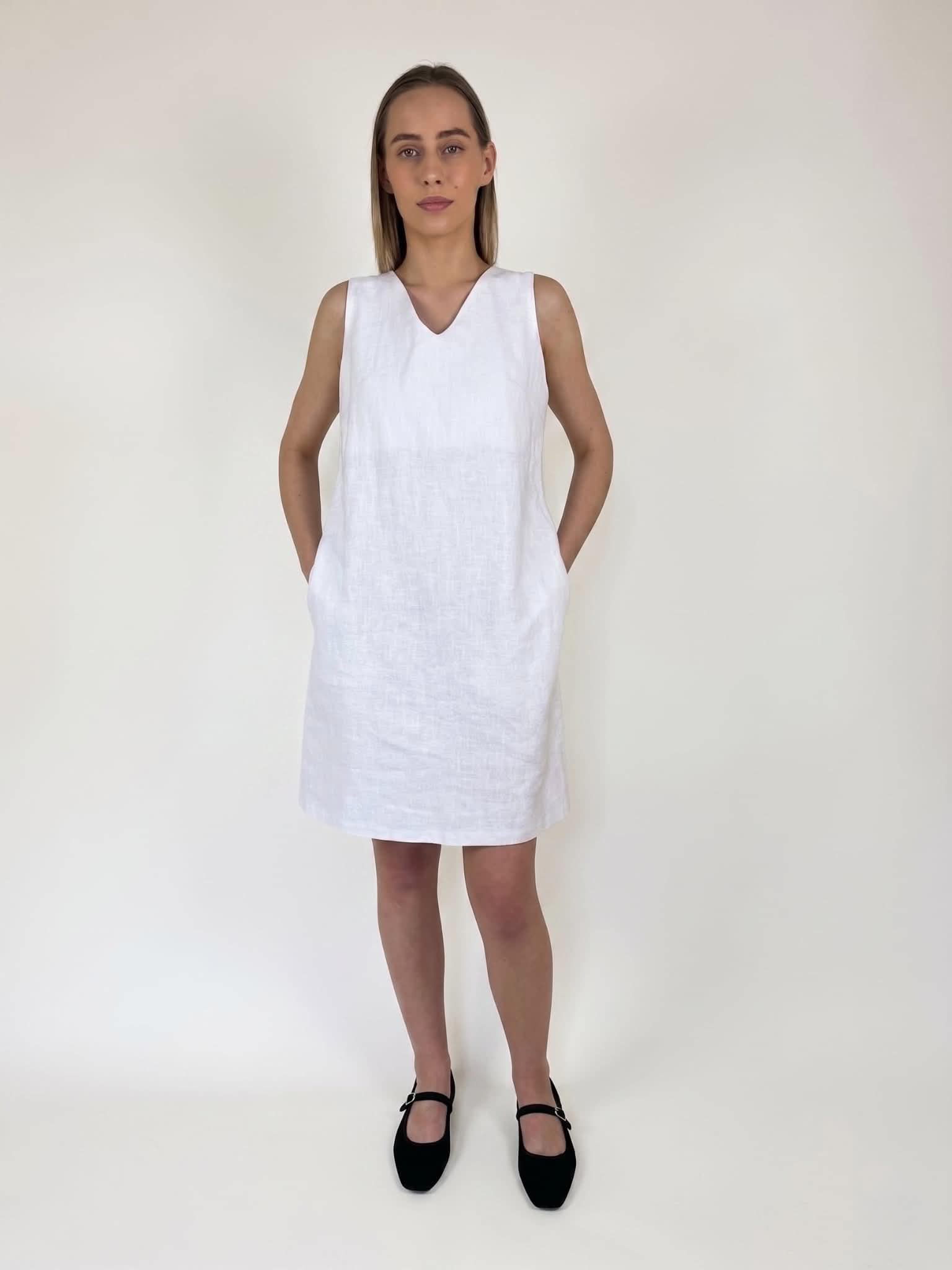 White Ramie linen dress