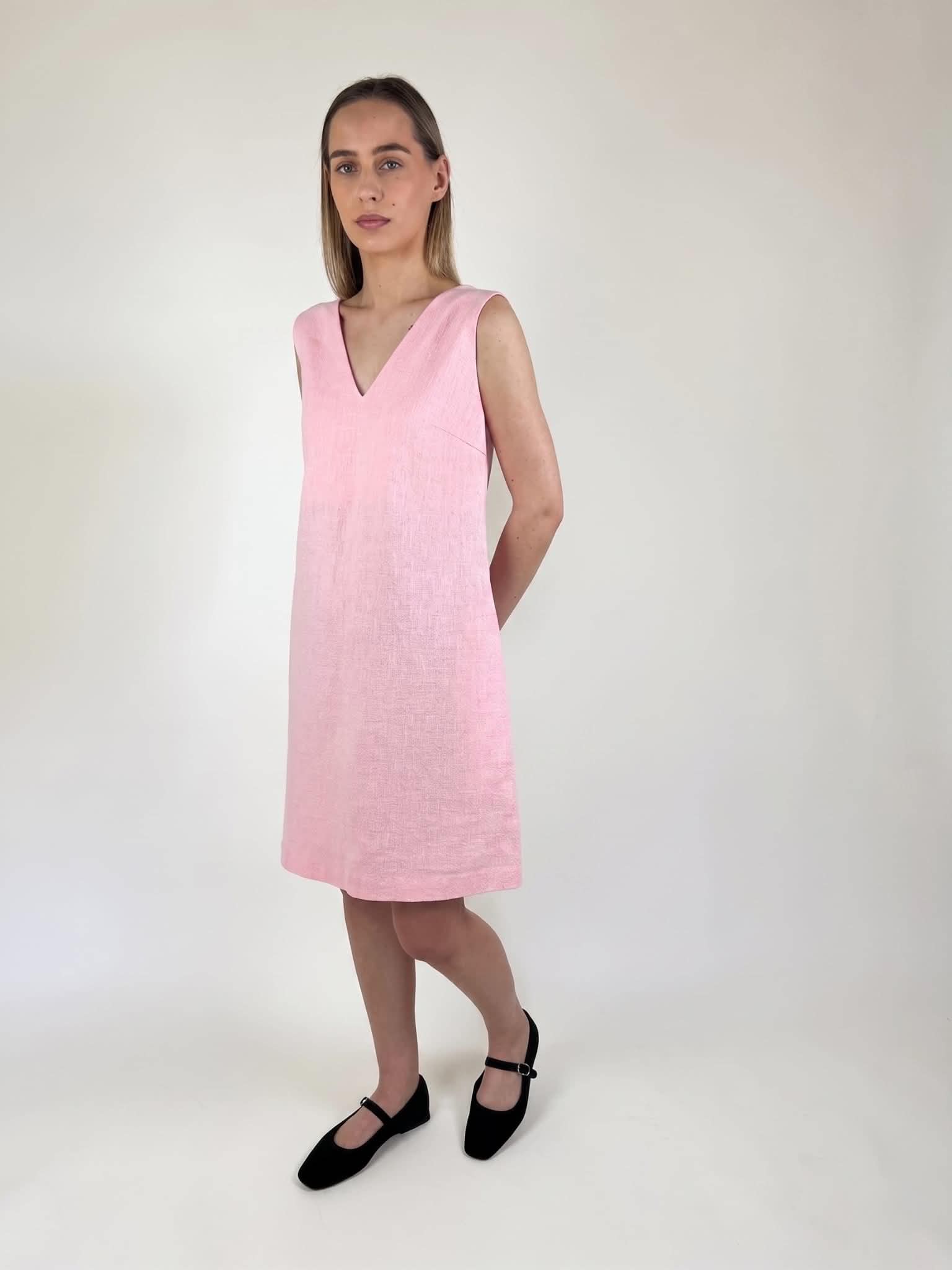 Light pink Ramie linen dress
