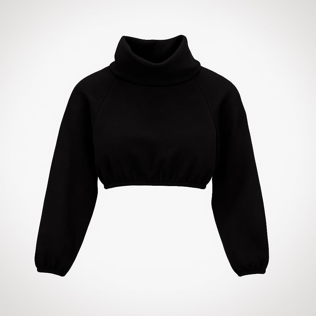 Black crop pullover
