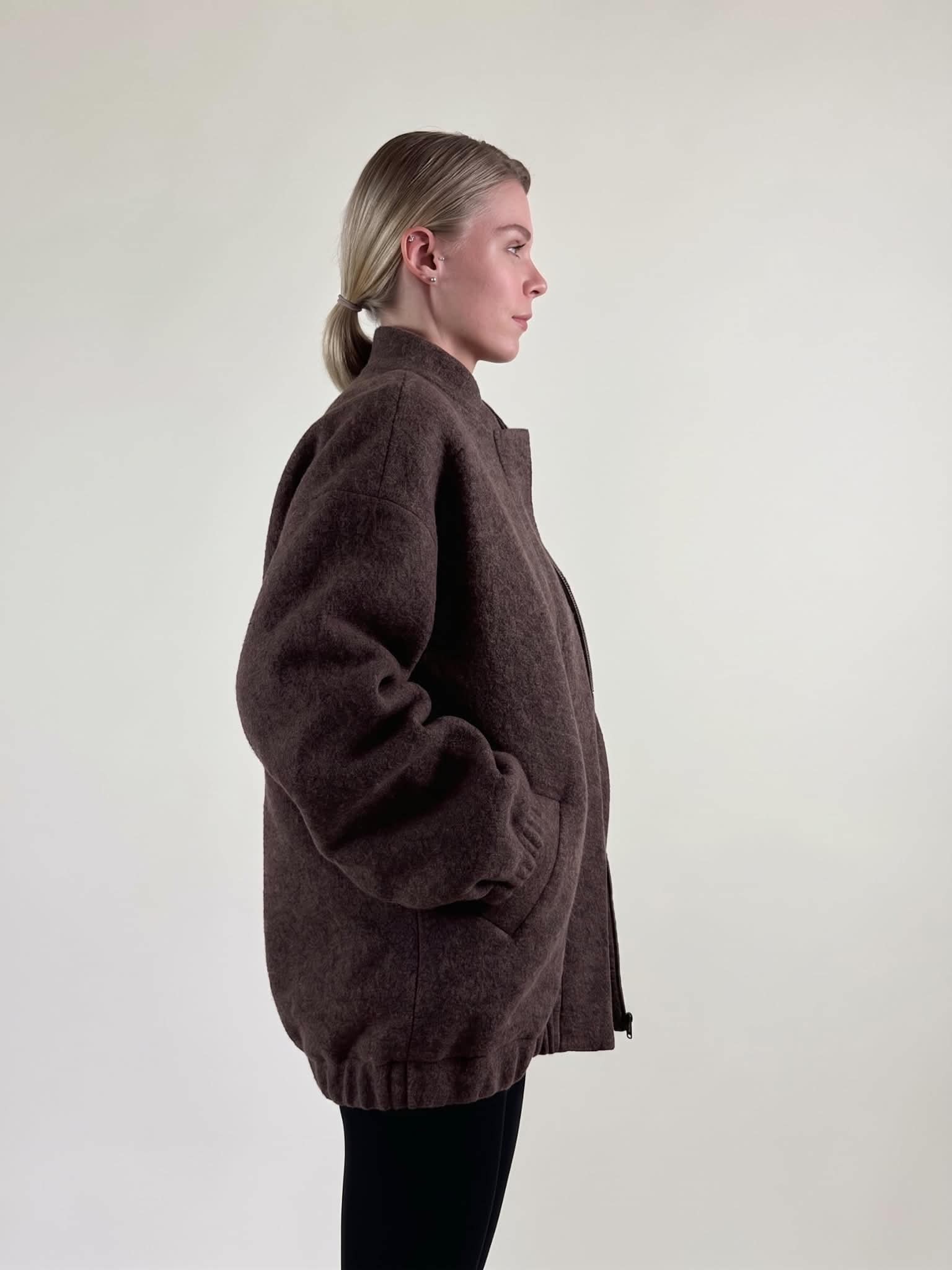 Wool boucle bomber