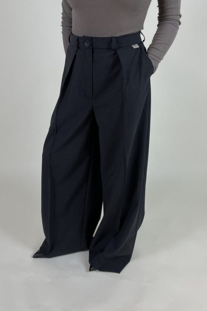 Graphite Wool Palazzo trousers