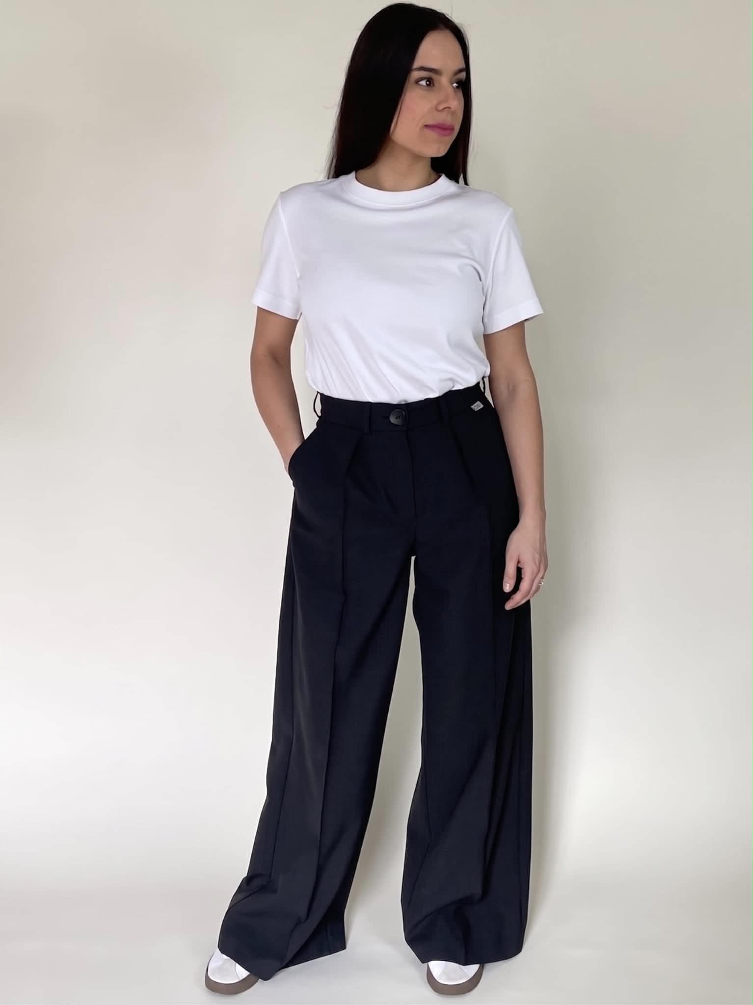 Graphite Wool Palazzo trousers