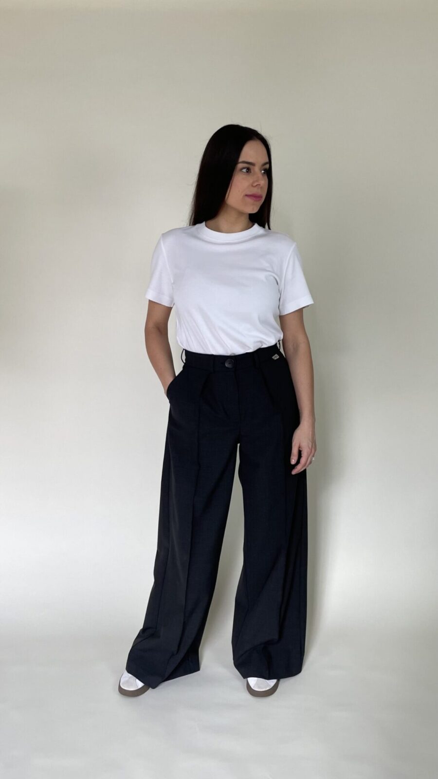 Graphite Wool Palazzo trousers