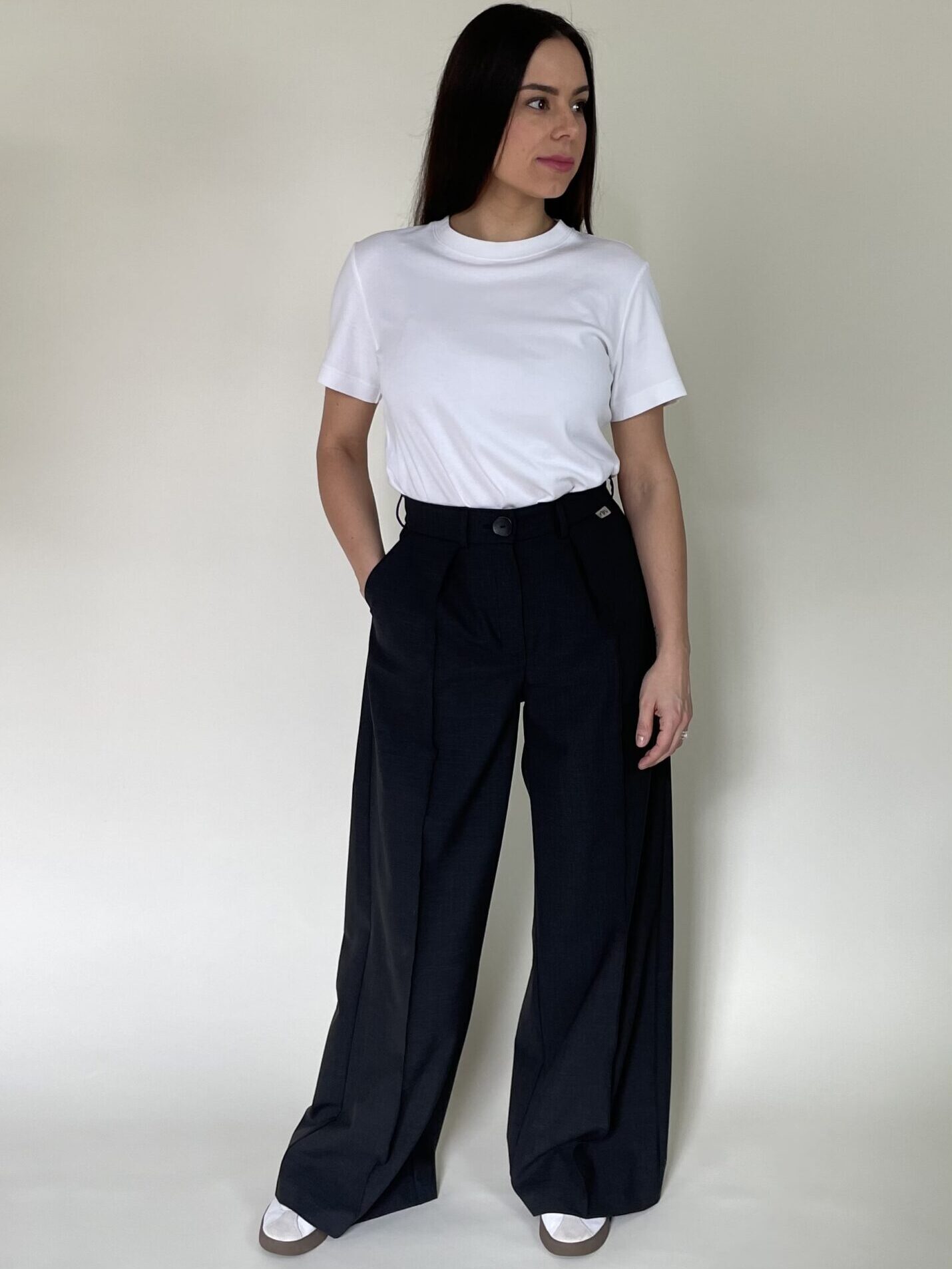 Graphite Wool Palazzo trousers