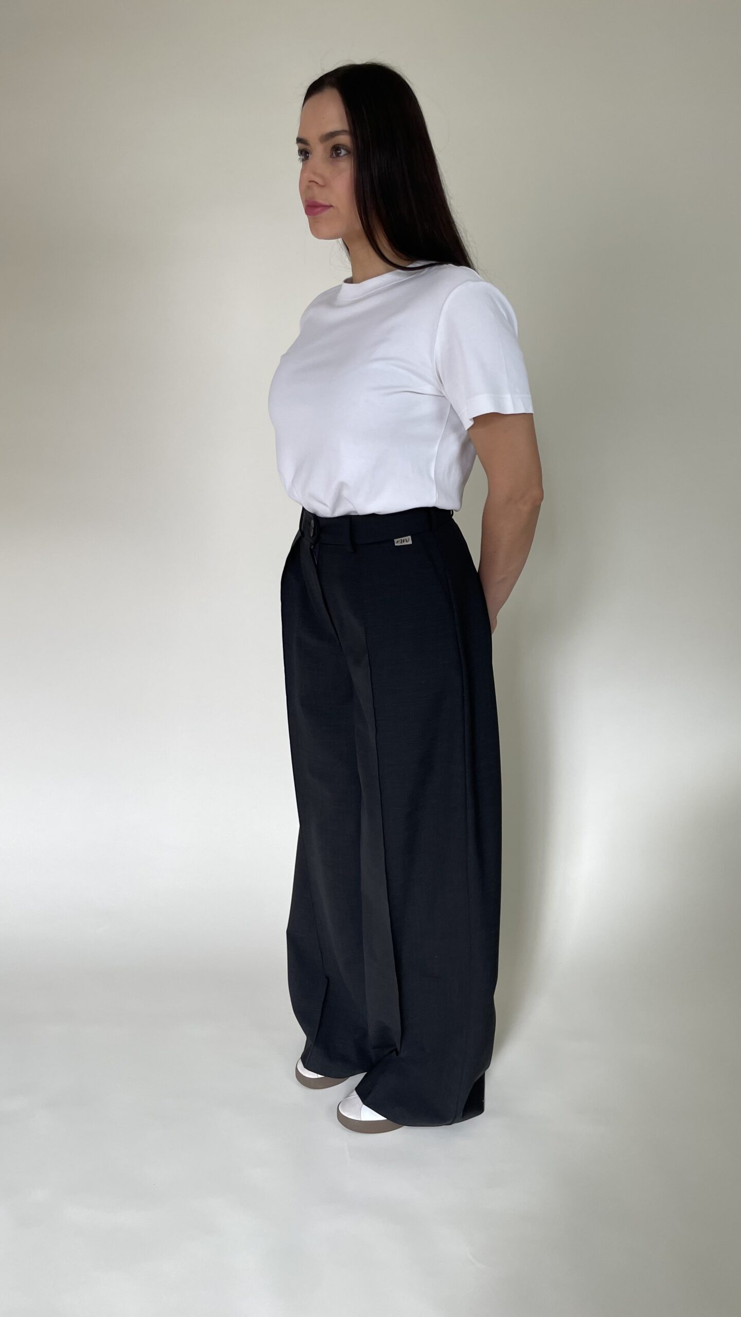 Graphite Wool Palazzo trousers