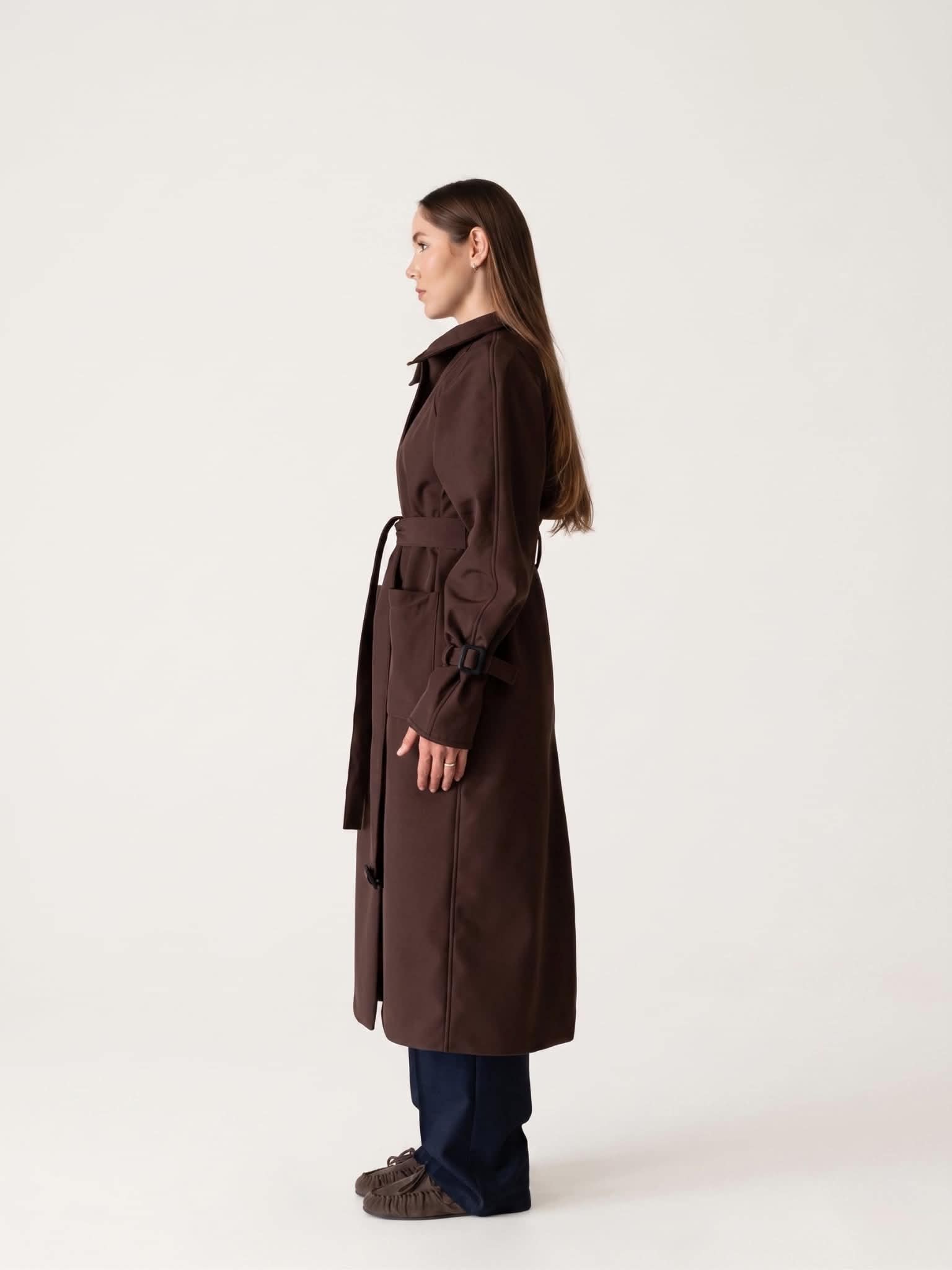 Brown Softshell Trench Coat