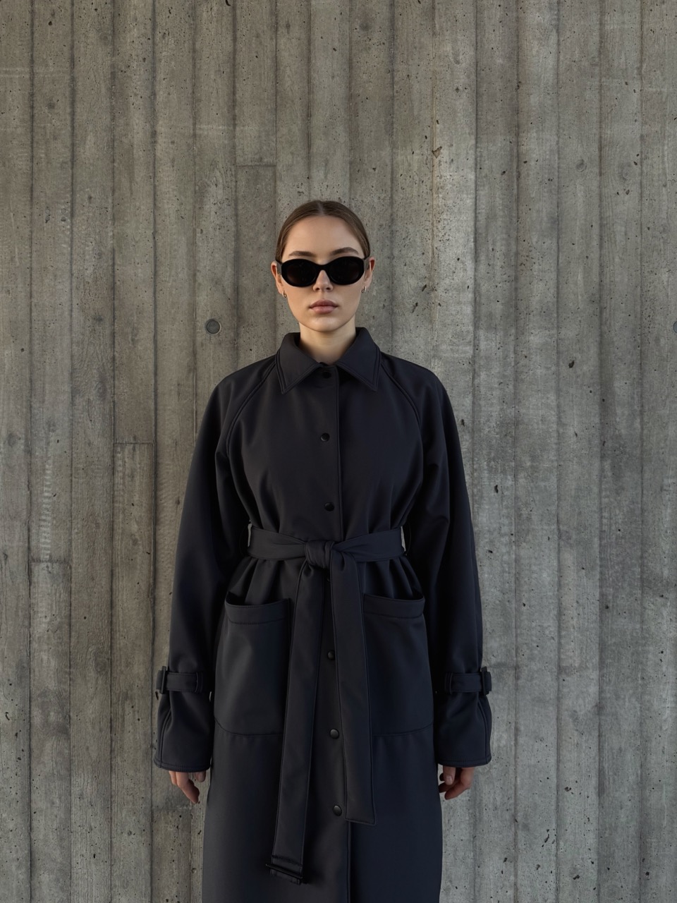 Dark Grey Softshell Trench Coat